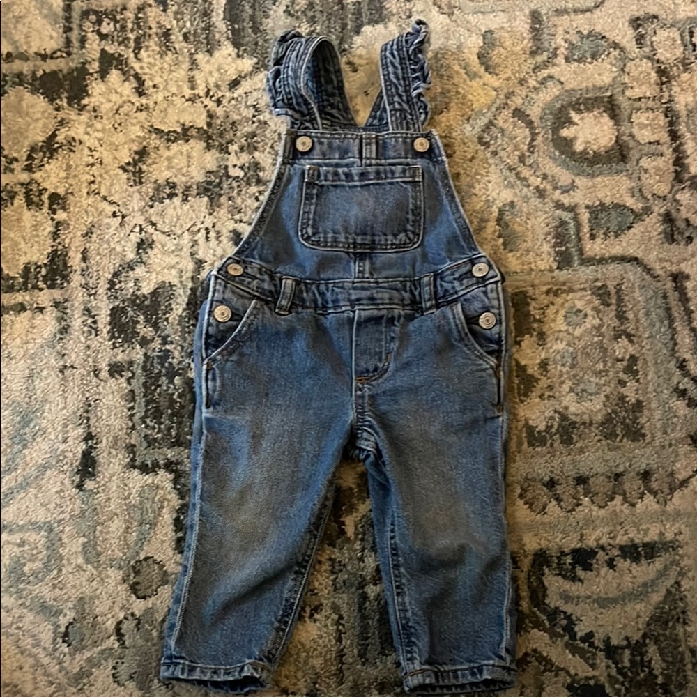 Gap Denim Blue Girls Overalls 12-18 months